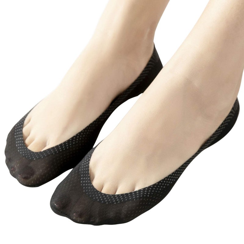 Jarseen 4 Pairs No Show Liner Socks Women's Low Cut Cotton Nylon Boat Invisible Hidden Socks Non-Slip for Flats (Shoe Size 9-11, Mesh 4Nude) - Image 5